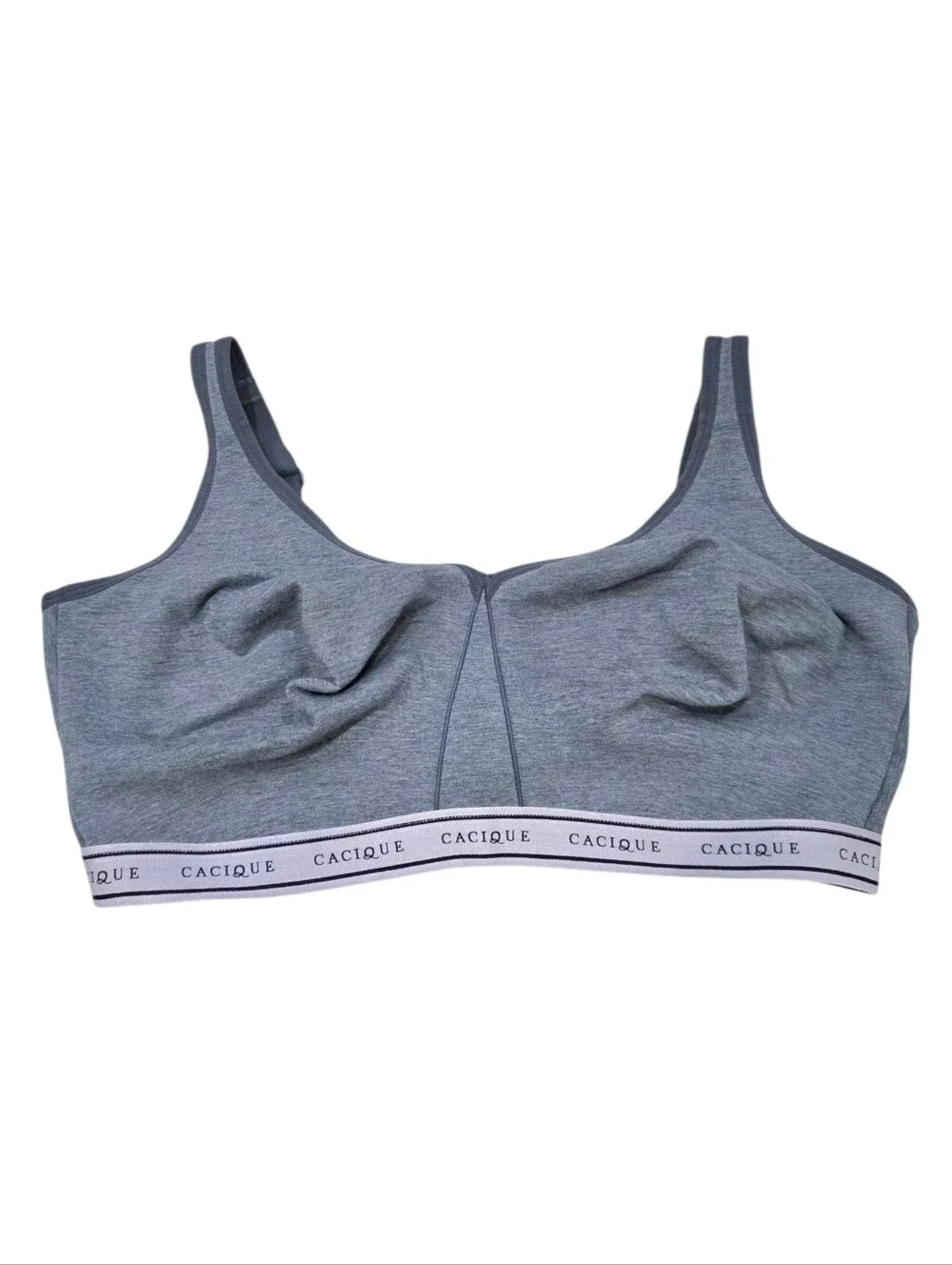 Cacique Lane Bryant 42H Gray Cotton Unlined Wireless Bra Bralette